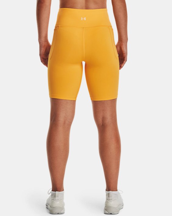 Women's UA Meridian Bike Shorts, Yellow, pdpMainDesktop image number 1